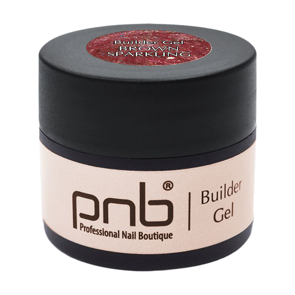 Гель для моделювання нігтів PNB Builder Gel, Last Chance Brown Sparkling, 5 мл